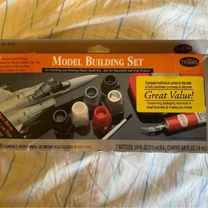 Brand New Never Opened Testors Basic Model Paint Set 7 Colors Brush Glue Thinner